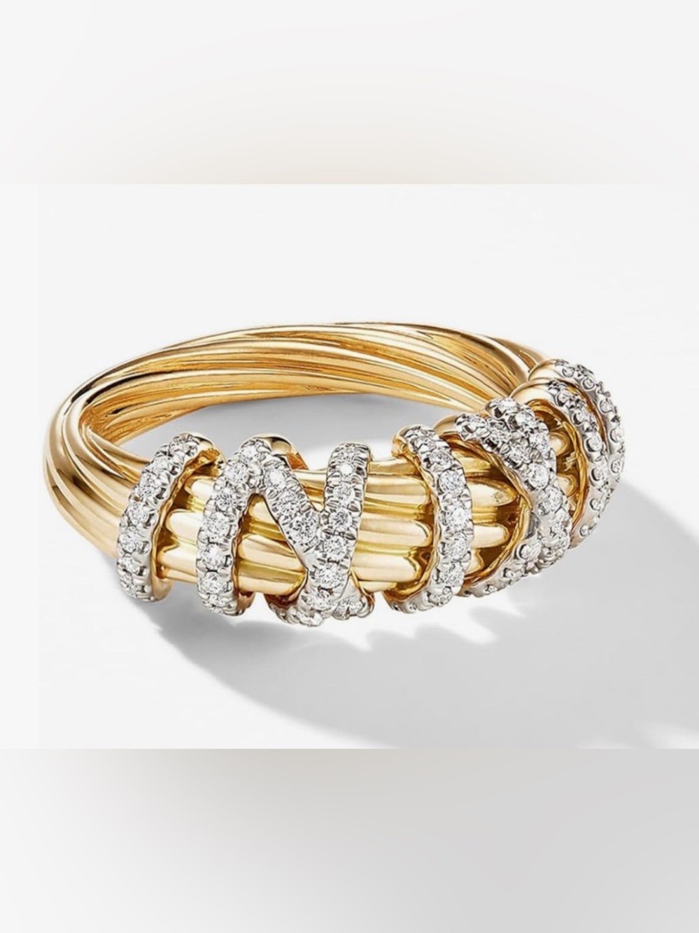 Upscale Nordstrom 18KT Gold vermeil  Topaz multi Loop Ring size 8